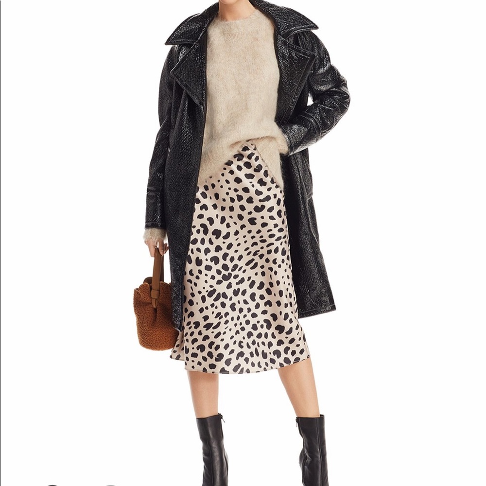 Bloomingdales silk leopard skirt
